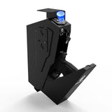 HARDROCK Gun Safe for Pistols, Biometric Wall Mounted Handgun Safe Box for Desk, Bedside,Truck，Drop Down Quick Access Security Safe with Fingerprint Keypad Lock for Home nightstand HARDROCK