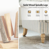 HULALA HOME 50.5" Loveseat Sofa with Stripe Pattern, 2 Seater Farmhouse Sofa with Rolled Wide Armrests and Rubber Wood Legs, Comfy Upholstered Small Couch for Living Room Bedroom, Blue HULALA HOME