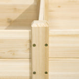 Outsunny 8x2ft Wooden Raised Garden Bed Kit, Elevated Planter with 2 Boxes, Self Draining Bottom and Liner, Patio to Grow Vegetables, Herbs, and Flowers, Natural Outsunny