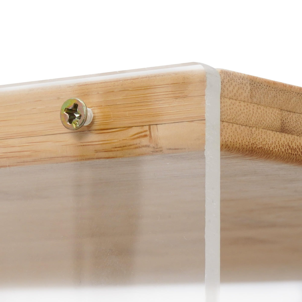 MYOYAY 360° Rotating 2-Tier Acrylic Bookshelf with Doors for Modern Display MYOYAY