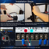 UniTak3D Ender 3 3D Printer LED Light 24V 7.5W Dual Sides Embedded Light Bar Strip Upgrades for Ender 3 V2, Ender 3 Pro,Ender 3 S1,CR6SE, Voxlab Aquila-2020 Profile UniTak3D