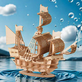 3D Wooden Pirate Ship Puzzle Kit for Adults – DIY Model Building Kit, Desk Decor & Gift for Men Women Ages 14+ Norsis Home and Garden