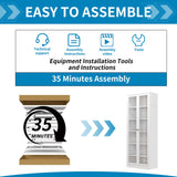 FLIXELIO Display Cabinet with Glass Doors 71" Tall Metal Kitchen Storage Pantry with Adjustable Shelves, Curio Storage Cabinet for Kitchen, Dining Room, Garage, Assembly Required FLIXELIO