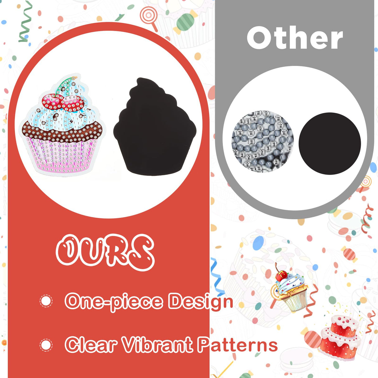 Xuhal 16 Pcs Diamond Painting Magnets DIY Diamond Painting Kits for Gem Art Magnet Fridge Stickers for Beginners Adults DIY Crafts Party(Cupcake) Xuhal