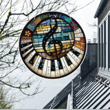 Ceitura PVC Glass Special Shaped Piano Notes DIY Diamond Art Painting Pendant Diamond Art Painting Suncatcher Home Windows Decor C'eitura