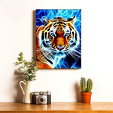Reofrey DIY Diamond Art Painting Kits for Adults Tiger, Diamond Art Animal Full Drill Round Rhinestone Cross Stitch Embroidery Canvas for Crafts Decor (30x40 cm/ 12x16 inch) Reofrey