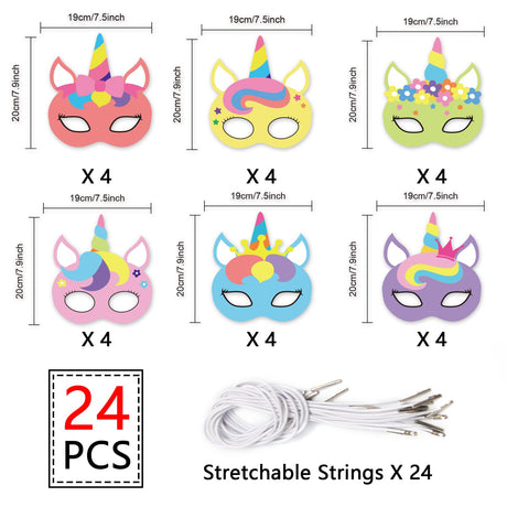 Chiazllta 24 Pcs Color Your Own Unicorn Mask DIY Rainbow Paper Mask Craft Kits for Kids Party Favors Decorations Class Home Activity Coloring Game for Girls Toddlers chiazllta