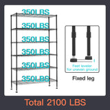 Commercial Wire Shelving Unit Metal Shelf Casters Adjustable Layer Rack Strong Steel for Restaurant Garage Pantry Kitchen Garage (48×18×72, Black) BestOffice