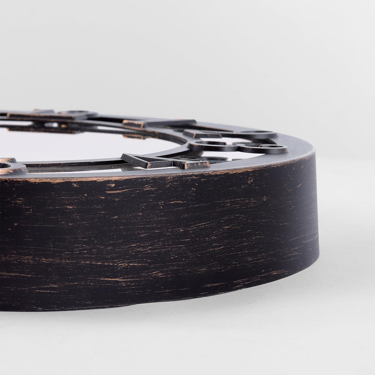 Lafocuse Silent Black Rustic Farmhouse Wall Clock with Raised 3D Arabic Numerals for Home Decor 12 Inch, Battery Operated Shabby Chic Kitchen Wall Clocks Decorative for Living Room Bedroom Office Lafocuse