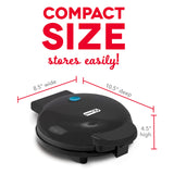 DASH Express 8” Waffle Maker for Waffles, Paninis, Hash Browns + other Breakfast, Lunch, or Snacks, with Easy to Clean, Non-Stick Cooking Surfaces - Black DASH