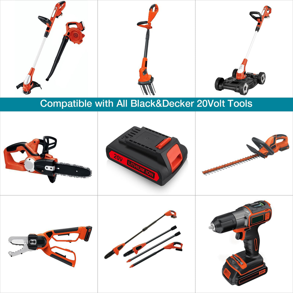 UTRBATT 3.6Ah 20V Replacement Battery Compatible with Black & Decker 20v Max LBXR20 LB20 LBX20 LBX4020 Extended Run Time Cordless Power Tools Series 2Pack UTRBATT