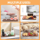 HOMKULA Solid Acacia Wood Serving Trays and Platters - Wooden Mini Charcuterie Boards, Rectangle Small Cheese Board for Food, Bathroom, Home Decor, Kitchen Counter, 14"x5.5" (1 Pack) HOMKULA