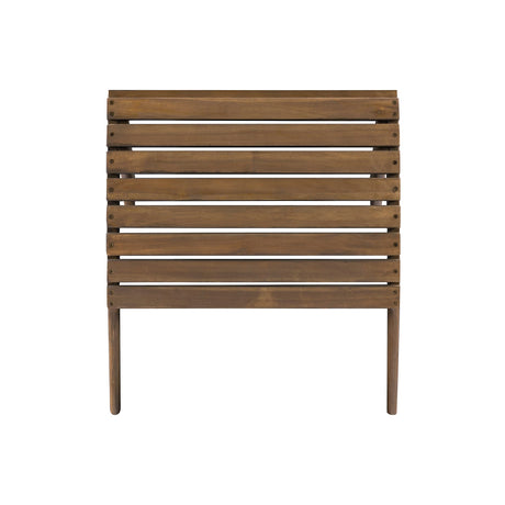 Linon Home Dcor Linon Adirondack Woodstock Ottoman, Teak Stain, Acorn, 21.6"W x 21.06"D x 13.7"H Linon