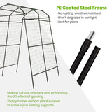 Lalahoni Garden Arch Trellis for Climbing Plants Outdoor, 7 ft Tall Walkway Metal Archway Arbor Tunnel Large for Vegetables Plant Cucumber Trellis for Garden Raised Bed, Black lalahoni