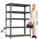 ZEUKMXOO Garage Shelving, 2400 LBS Metal Storage Shelves, 12" x 28'' x 60'' Heavy Duty Shelf, Adjustable Shelving Rack, Standing Shelf Units, Shelves for Garage Storage ZEUKMXOO