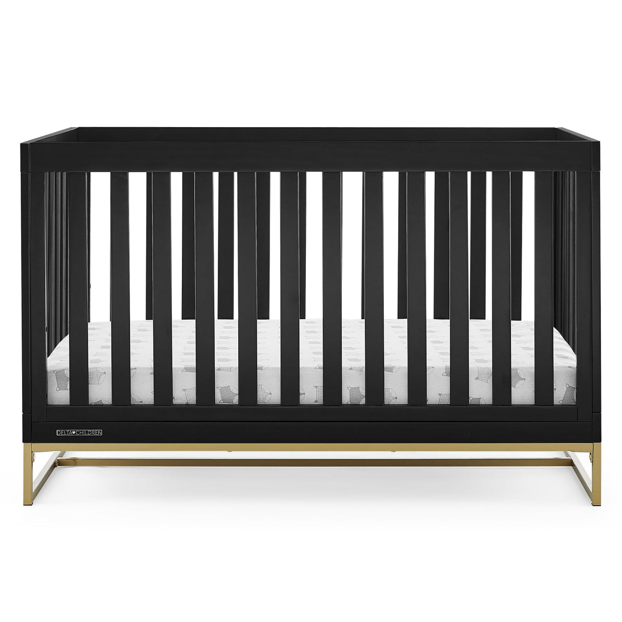 Delta Children Jade 4-in-1 Convertible Crib - Greenguard Gold Certified, Ebony/Bronze Delta Children