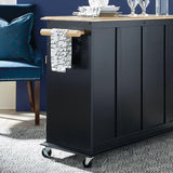 Homestyles Kitchen Cart with Storage Dolly Madison, 48.25 Inches Wide, Black homestyles