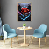 JFYHAB Angel Wings Rose Diamond Painting Kits for Adults, 5D Red Rose Diamond Art Painting by Numbers Kits, DIY Flower Diamond Dots Art Kits Full Round Drill Diamond Art Kits for Decor12x12 in JFYHAB