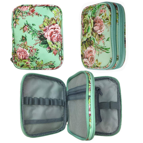 New Crochet Hook Case Without Hooks and Accessories, Zipper Storage Organizer Bag with Web Pockets for Various Crochet Needles/Knitting Accessories/Crochet Hook Kit Tools, Lightweight, Easy to Hold Weabetfu