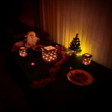 Wooden Infinity Mirror Candle Holder, Glass Tea Light Holder, Square Glass Box Candle Holder, Reflective Mirror Effect, Table, Infinity Cube, Gifts for Wife, Wedding Registry, Christmas, Thanksgiving Ashel Art