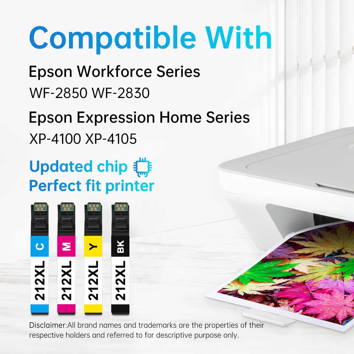 LEMERO Remanufactured Ink Cartridge Replacement for Epson 212XL 212 XL T212 Work with Workforce WF-2850 WF-2830 Expression Home XP-4100 XP-4105 Printer (Black, Cyan, Yellow, Magenta, 4-Pack) LEMERO