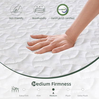 Crystli Queen Mattress, 8 inch Queen Memory Foam Mattress in a Box for Sleep Support & Pressure Relief, CertiPUR-US Certified Foam, Medium Firm, Fiberglass Free, Strong Edge Support