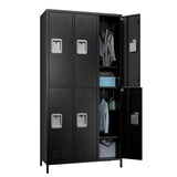 METAN Metal Locker for School Office Gym Bedroom,6 Doors Steel Storage Locker Cabinet for Employees,Industrial Storage Locker with 1 Shelves,Assembly METAN