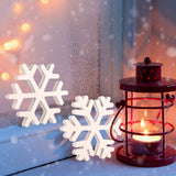 5 Pieces Christmas Wooden Snowflake Decor Winter Snowflake Wood Blocks White Snowflake Table Wood Signs Winter Tiered Tray Wooden Signs for Xmas Party Farmhouse Home Tabletop Shelves Augisteen