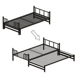 KEIKI Twin Over King Bunk Bed, Extendable Bunk Beds, Pull-Out Bunk Bed Frame Can Be Extendable, No Box Spring Needed KEIKI