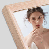 TheiaMo 65"×22" Wooden Full Length Mirror, Floor Mirror with Standing Holder Leaning/Hanging Mirror Wood Frame Large Wall-Mounted Mirror for Bedroom/Living Room, Solid Wood TheiaMo