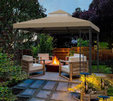 Morikoro 10x10 Canopy Replacement Top Double Tiered Gazebo Cover for Yard, Patio & Garden Durable Sunshade Replacement(Khaki) Morikoro