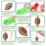 INCOK Ball Diamond Art Keychains - 16 Pcs Diamond Painting Ornament Kits DIY Basketball Football Baseball Softball Key Chain Set Gem Art Crafts Birthday Festival Gift for Adult Beginners Sport Lover INCOK
