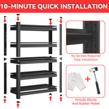Notmise Metal Garage Shelving Unit, Heavy Duty 5-Tier Adjustable Storage Rack, Steel Shelving,2000 lbs Capacity, Industrial Shelves for Heavy Tools and Equipment (5-Tier 59" H x 32" W x 14" D) Notmise