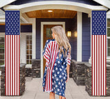 4th of July Independence Day Decorations Memorial Day Decor Indoor and Outdoor Hanging American Flag Banners (2 Pcs) YOYNIIRE