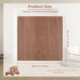 CertBuy 4 Pack Walnut Plywood 12 x 12 Inch, 1/5" Walnut Crafts Wood for Crafts, 5mm Thickness Plywood for Laser Cutting and Engraving, Walnut Unfinished Wood for Craft, CNC Cutting, Painting, Fretwork CertBuy