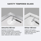 Amorho 50x36 Inch Bathroom Mirror Silver, Thick Metal Framed Wall Mirrors for Over Sink, Brushed Nickel Mirror Perfect for Bedroom, Living Room, Entryway, Rectangle (Horizontal/Vertical). Amorho