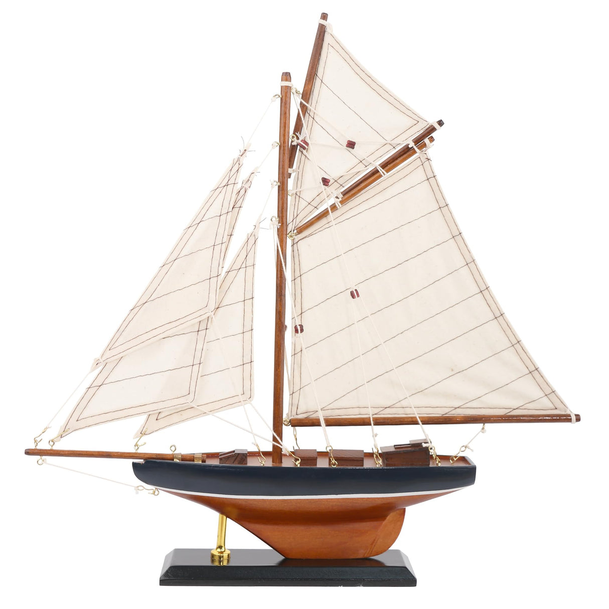 NAUTIMALL 15" Wooden Sailboat Decor Classic Columbia America's Cup Ship Model Nautical Yacht Decor (CLB39-ClassicWood) NAUTIMALL