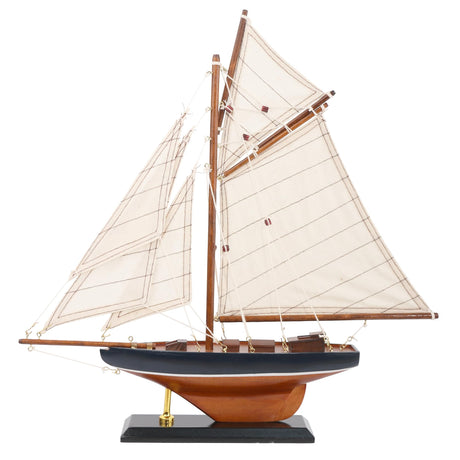 NAUTIMALL 15" Wooden Sailboat Decor Classic Columbia America's Cup Ship Model Nautical Yacht Decor (CLB39-ClassicWood) NAUTIMALL