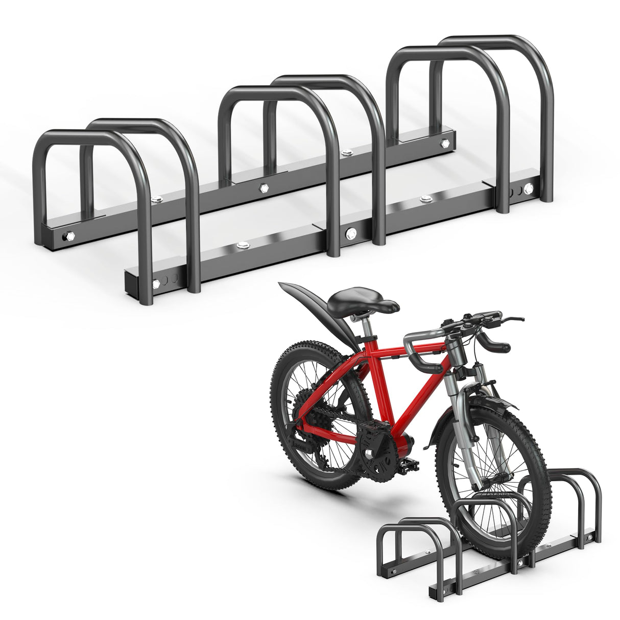 Ultrawall Bike Storage Rack for Garage, 3 Bikes Floor Bike Stand, Bicycle Parking Stand Rack for Indoor/Outdoor, Fit 22-28" Wheel Tire Width 2.1" Ultrawall
