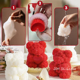 2PCS Rose Bear Silicone Mold,3D Teddy Bear Candle Making Molds,Silicone Epoxy Resin Mould,Ornament for DIY Wax Candle Art Craft Cake Chocolate Home Decor Valentine Gifts Birthday Gift（MINI） JDH Silicone
