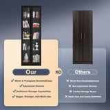 Alvisyd 5 Tier Metal Curio Cabinets, Modern Bookshelf Cabinet with 4 Adjustable Shelves, Cabinet Display Case for Home Office, Living Room, Pantry (Black) Alvisyd