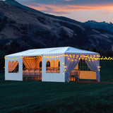 10x30 Outdoor Party Tent White Tents for Parties Heavy Duty Canopy Tent Patio Gazebo Shelter with 7 Removable Sidewalls Wedding BBQ Events Tent for Birthday Graduation Backyard Garden susici