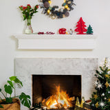 Barton 48" Fireplace Mantle Rectangle Floating Mantel Wood Mantel Shelf Wall Mount Shelf Farmhouse Fireplace, White Barton