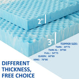 SINWEEK 2 Inch Mattress Topper 5-Zone Memory Foam Mattress Topper Pressure Relieve Soft Mattress Pad, CertiPUR-US Certified, Twin Size Blue SINWEEK