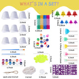 FULAIERGD 3 Pack Wind Chime Making Kit for Kids- Wind Chime Craft Painting Kit-Ceramic Pot, Bells, Stencils and Beads DIY Crafts Gifts for End of Year Student, Christmas, Birthday, Summer Decor FULAIERGD