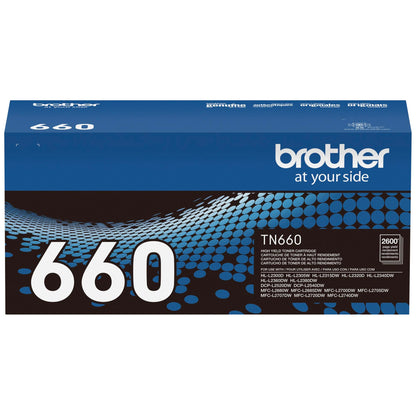 Brother Genuine High Yield Toner Cartridge, TN660, Replacement Black Toner, Page Yield Up to 2,600 Pages, Amazon Dash Replenishment Cartridge, Black, 1 pack