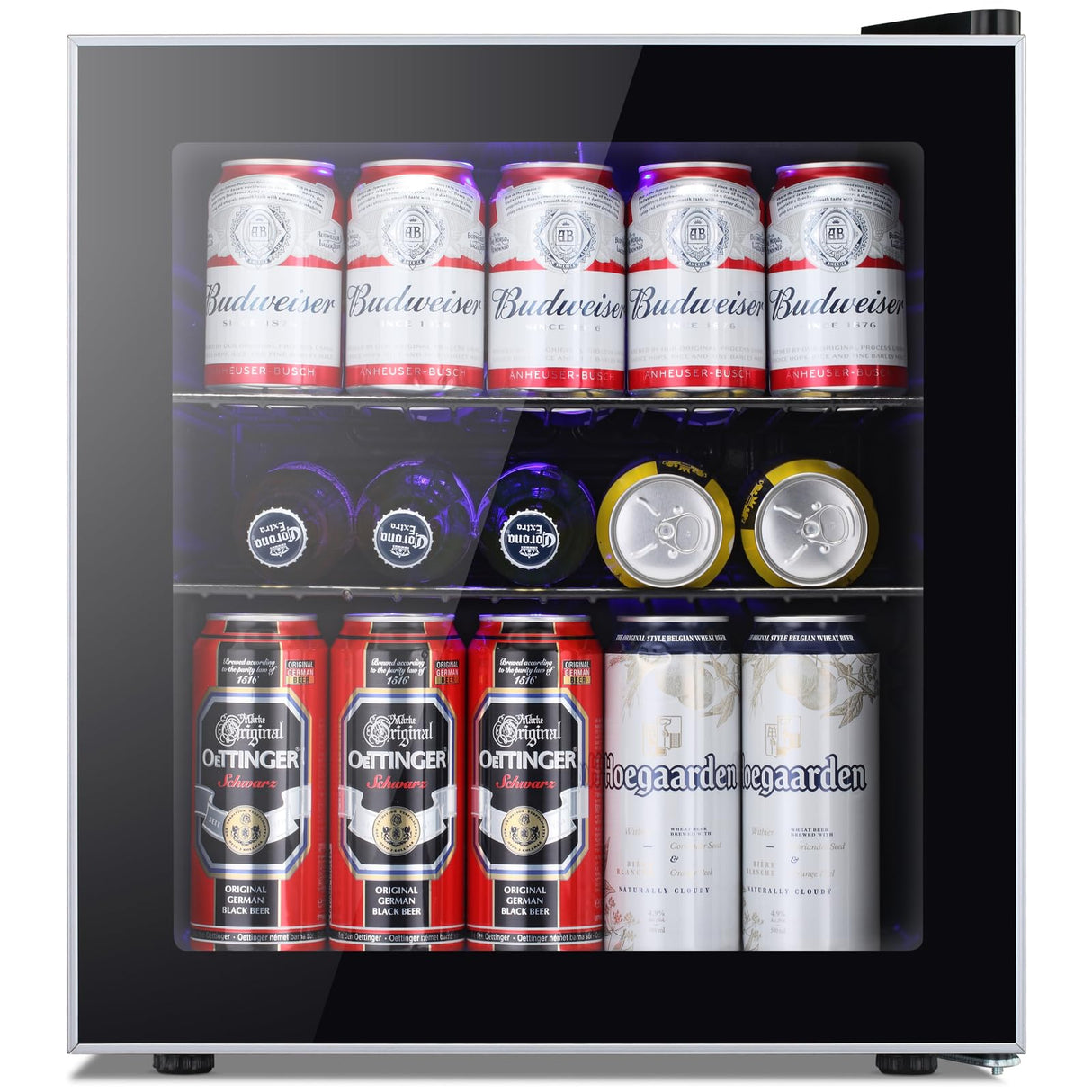 Antarctic Star 60 Can Mini Fridge Cooler - Beverage Refrigerator Glass Door for Beer Soda Wine – Small Drink Dispenser Clear Front Removable for Home, Office Bar (1.6cu.ft) Antarctic Star