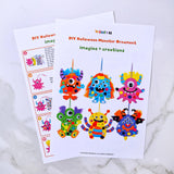 Winlyn 24 Sets Fall Kids Crafts DIY Monster Ornaments Decorations Art Sets Foam Monster Stickers Googly Eyes for Kids Autumn Halloween Classroom Party Activities Winlyn