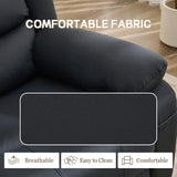 Korser Loveseat Recliner Sofa for RV Furniture and Theater Seating, Wall Hugger Loveseat Recliner, Oversized Loveseats Couch with Front Porckets&Side Pockets, Fabric, Black Korser