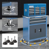 LARBANKE 8-Drawer Rolling Tool Chest with Wheels and Door,Tool Box with Sliding Drawer,Stainless Steel Countertop Tool Chest,Tool Chest can Form Large Workbench,Tool Chest for Garage Workship LARBANKE